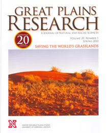 Great Plains Research Cover Great Plains Reserch